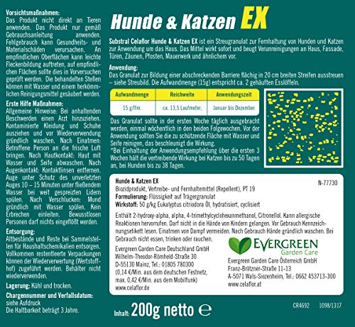 Substral Celaflor Hunde & Katzen Ex, Hund, Marder und Katze Abwehr und Vertreibungsgranulat, mit Sofortwirkung, 200g (Packung mit 2)