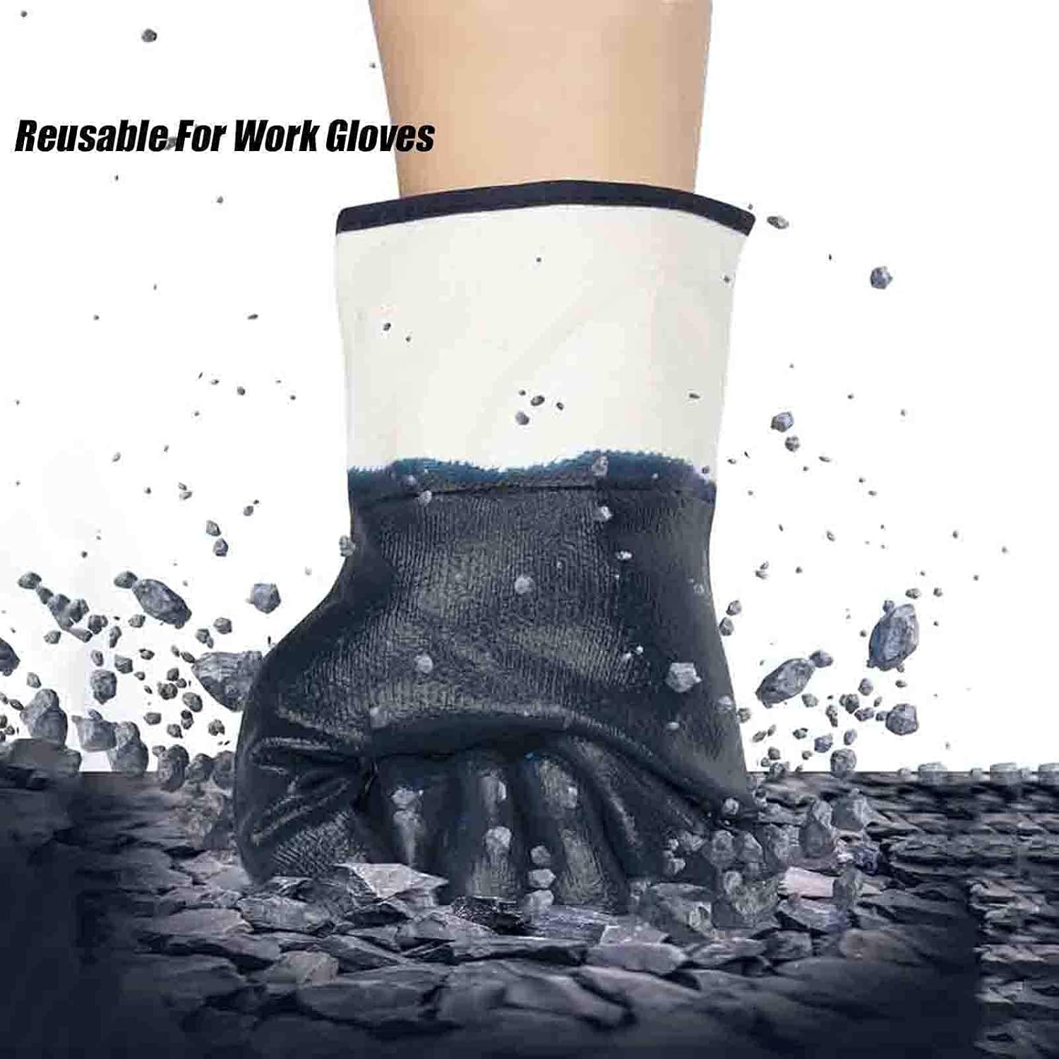 Oil Resistant Gloves,Oil Gloves for Men,Safe Wide Cuffs for Petrochemical Transport Workers' Gloves 4 Pair - Image 3