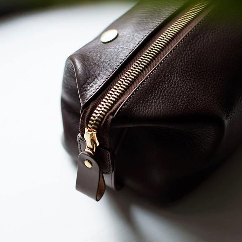 Neceser para Hombre, Neceser de Viaje de Piel Personalizado para Hombre, Neceser Grande de Viaje para baño y Afeitado, Neceser Grande de Viaje para cosméticos a Prueba d