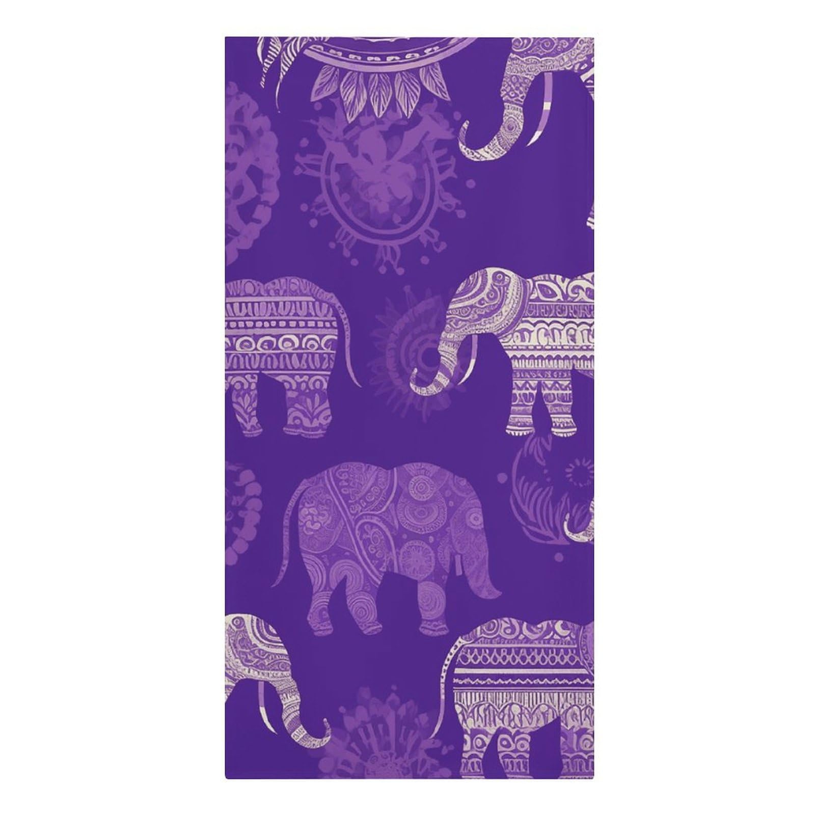 QMNLKH Purple Elephant Beach Towel for Women, Large Microfiber Pool Towel for Men, Absorbent Swim Towels for Home, Lightweight Bath Towels for Camping, Yoga, 30.3"x61.4"