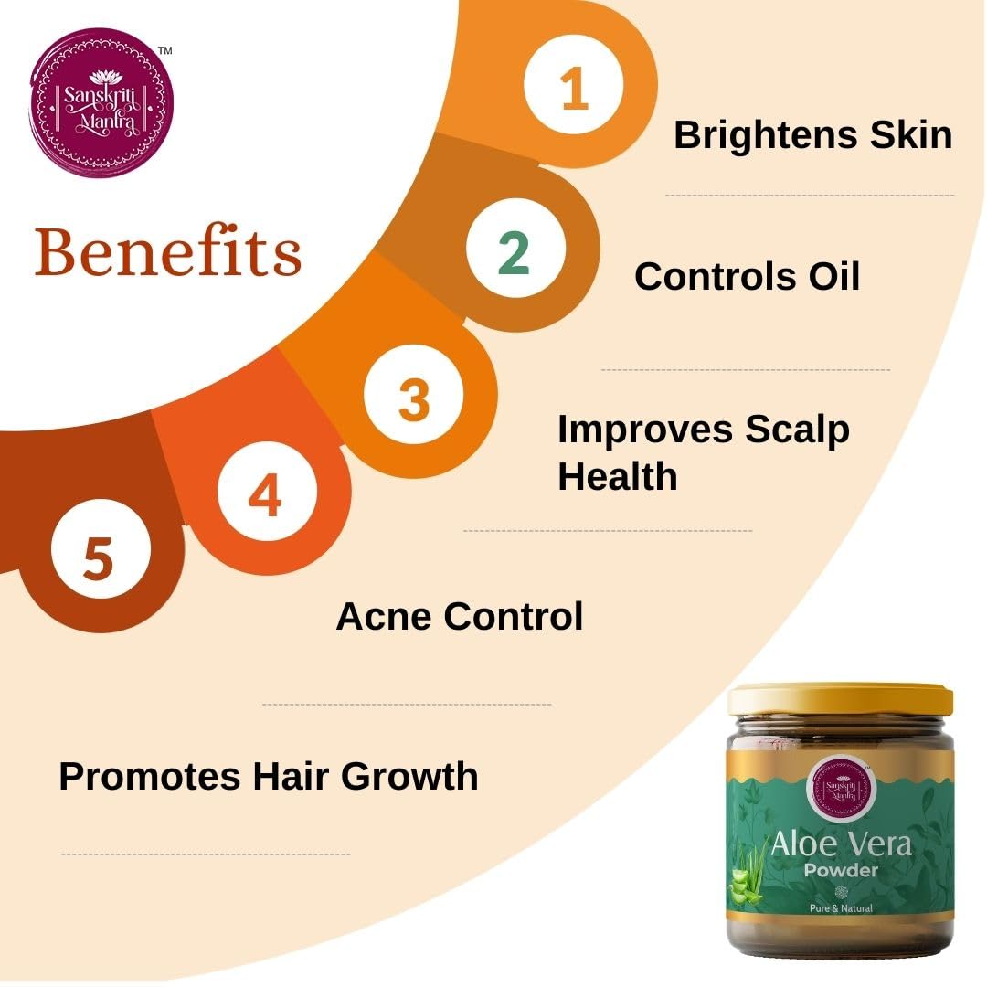 Aloevera Powder| 100 Gm | for Skin Hydration Face Pack Hair Mask | Herbal Powder for Face Pack, Hair Mask & Beauty Care Routine | Herbal Skin & Hair Care — Amazon image 6