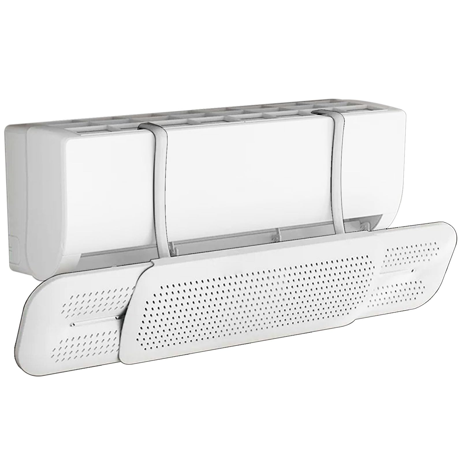 WUXTOKV Air Conditioner Vent Deflector, Retractable AC Air Deflector, 27‑37in Adjustable, 270° Swivel, ABS, for Wall Units