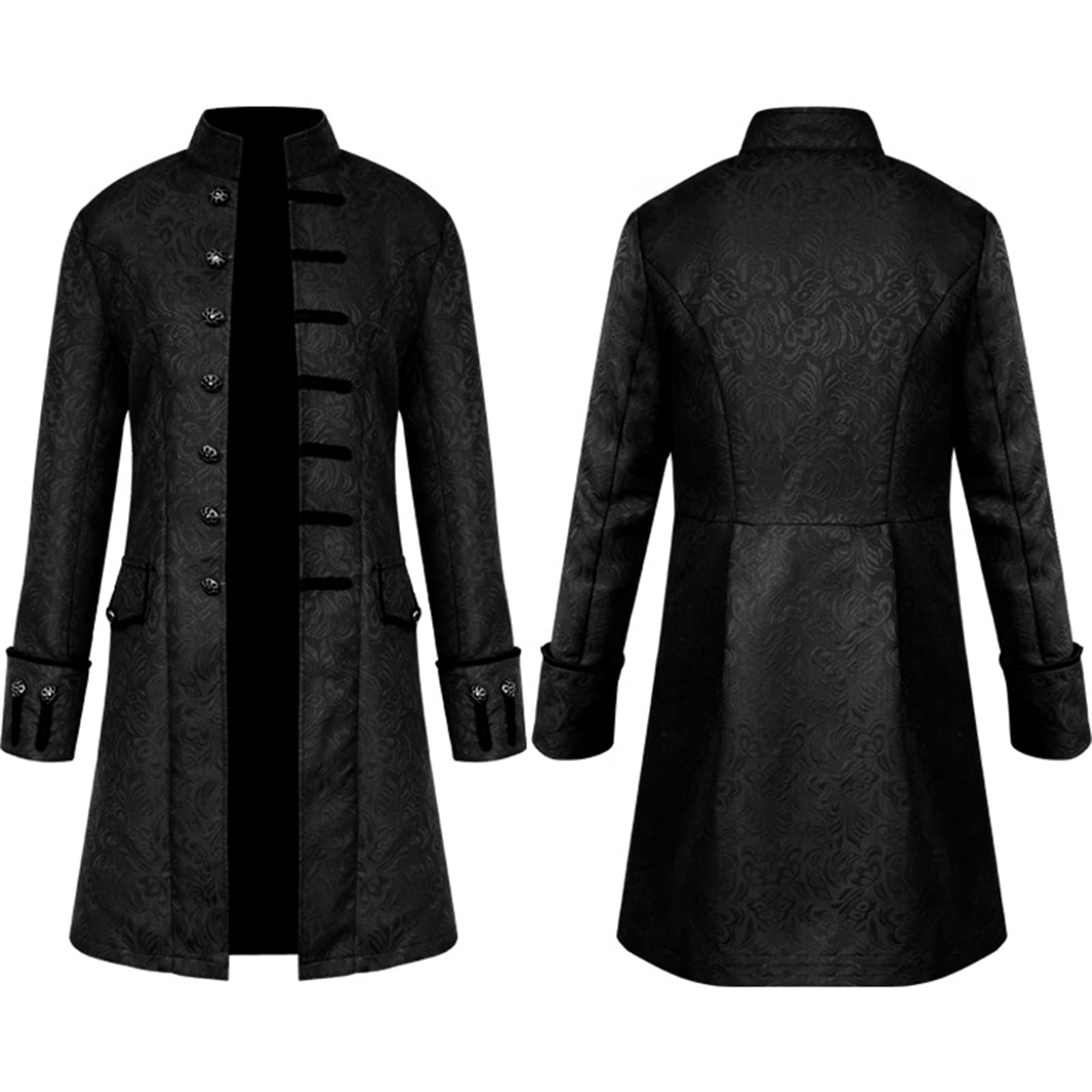 each women Mens Black Victorian Frock Coat Men White Gothic Steampunk Jacket Fancy Dress Costume Size S-4XL