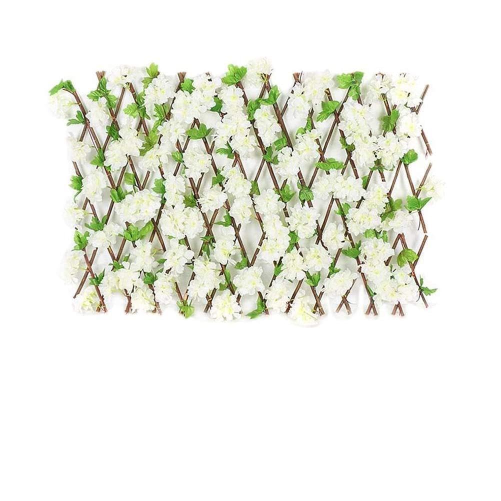 Clôture rétractable en bois et haie extensible avec fleurs pour jardin et balcon