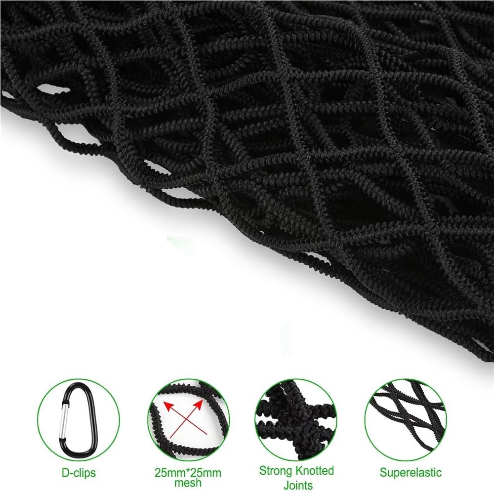 Rete di Carico per Pick-up per Cassone Camion 4,10' X 3,80' Estensibile Fino A 7,0' 6,5' Organizer in per Bagagliaio Auto Rete Portaoggetti Tasca Organizer