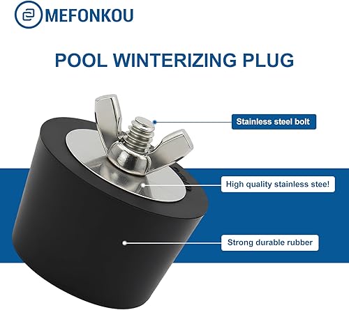 Miniatura 2 de Tapones de invierno para piscina de 1.5 pulgadas con tornillo SS y tornillos de acero inoxidable, goma resistente para piscinas enterradas y sobre