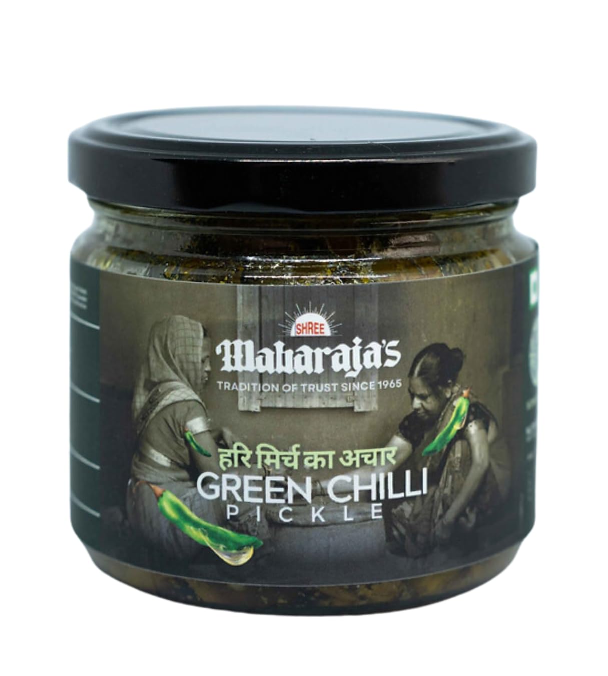 Shree Maharaja’s Green chilli Pickle | Hari Mirch Ka Teekha & Khatta Achaar | Hot, Tangy, Sour, & Spicy |Homemade spicy Green chilli made in Mustard Oil (300 grams) Shree Maharaja’s Green chilli Pickle | Hari Mirch Ka Teekha & Khatta Achaar | Hot, Tangy, Sour, & Spicy |Homemade spicy Green chilli made in Mustard Oil (300 grams)