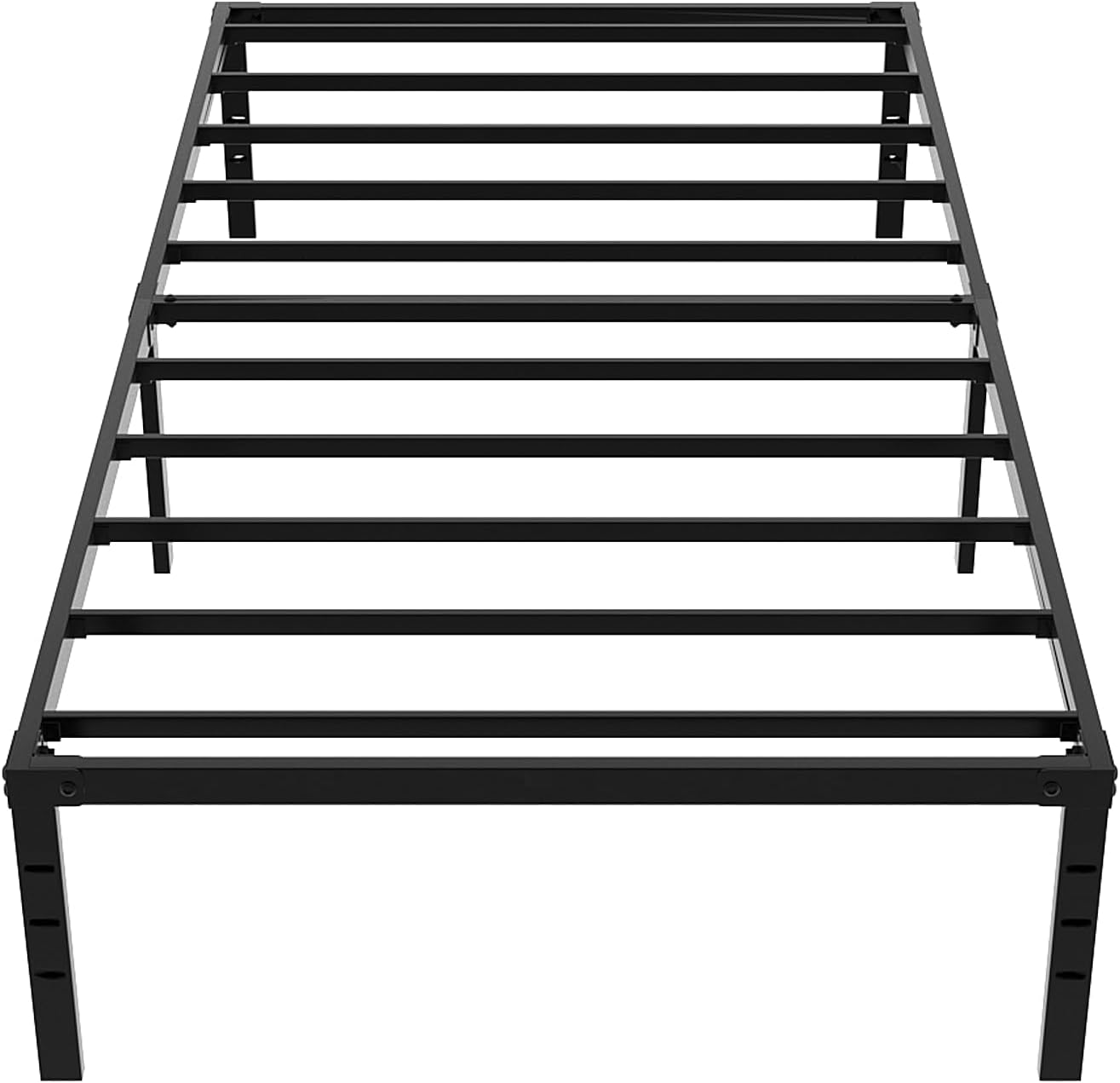 Yedop 18 Inch Twin XL Size Metal Bed Frames, No Box Spring Needed, 2500 lbs Heavy Duty Steel Slat Support, Non-Slip and Noise Free, Twin XL Platform Metal Bed Frame, Black Twin-XL 18 INCH