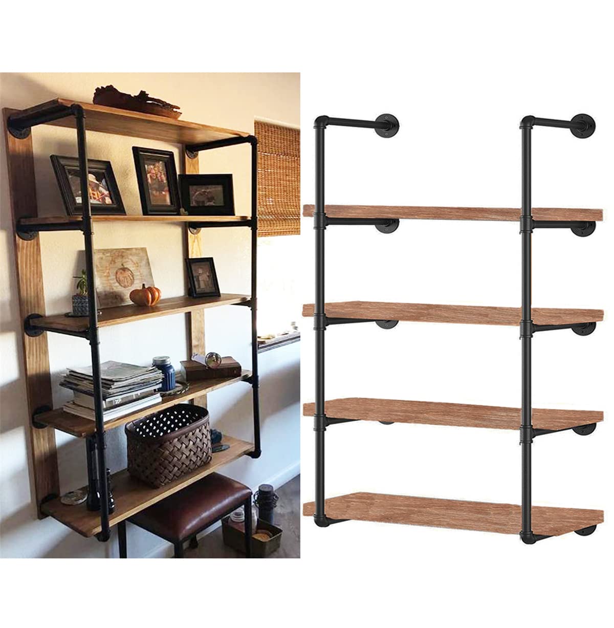 Amazon.com: Industrial Wall Mount Iron Pipe Shelf Shelves