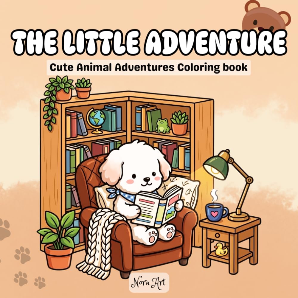 World Of The Little Adventure: Cute Animal Adventures Coloring book (Magical World Of Cozy Animal Adventures)