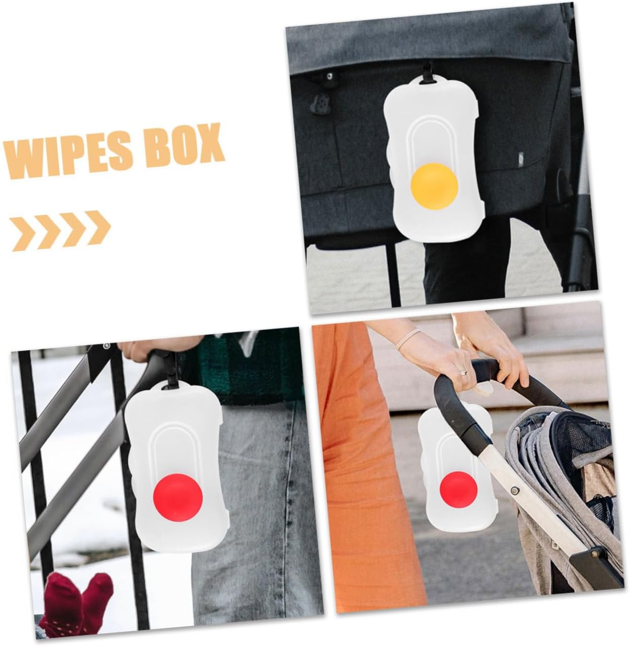 2pcs Portable Wipe Dispenser Container Convenient Wet Tissue Holder for - with Practical Cover Design for Cribs Strollers and Dining Chairs