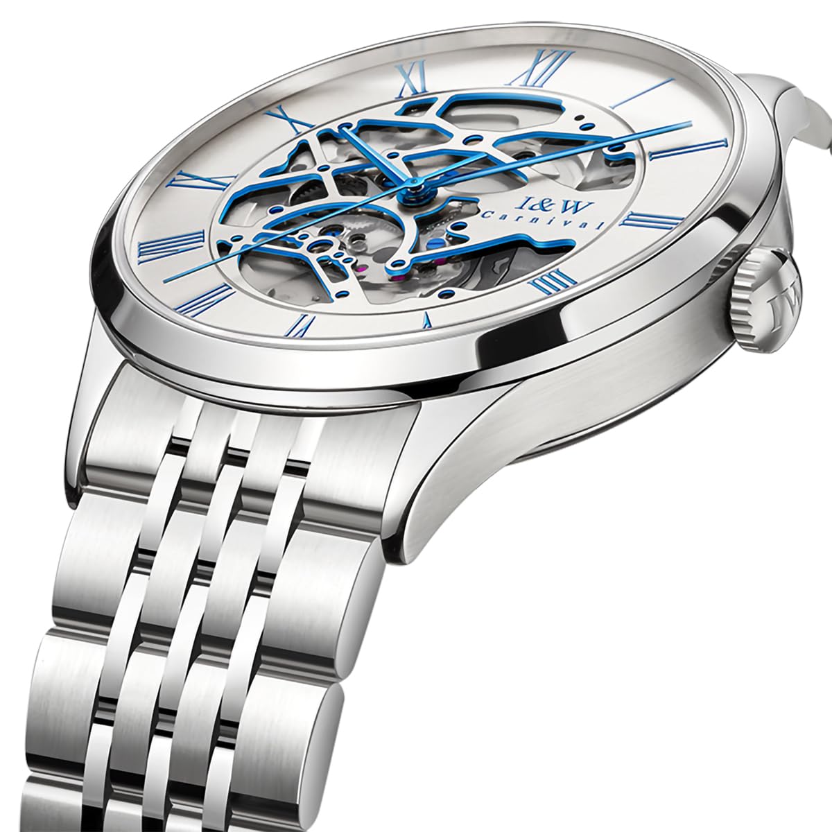 TEINTOP I&W Automatik Uhr Herren Mechanische Skelett Uhren Japanische Bewegung Armbanduhren