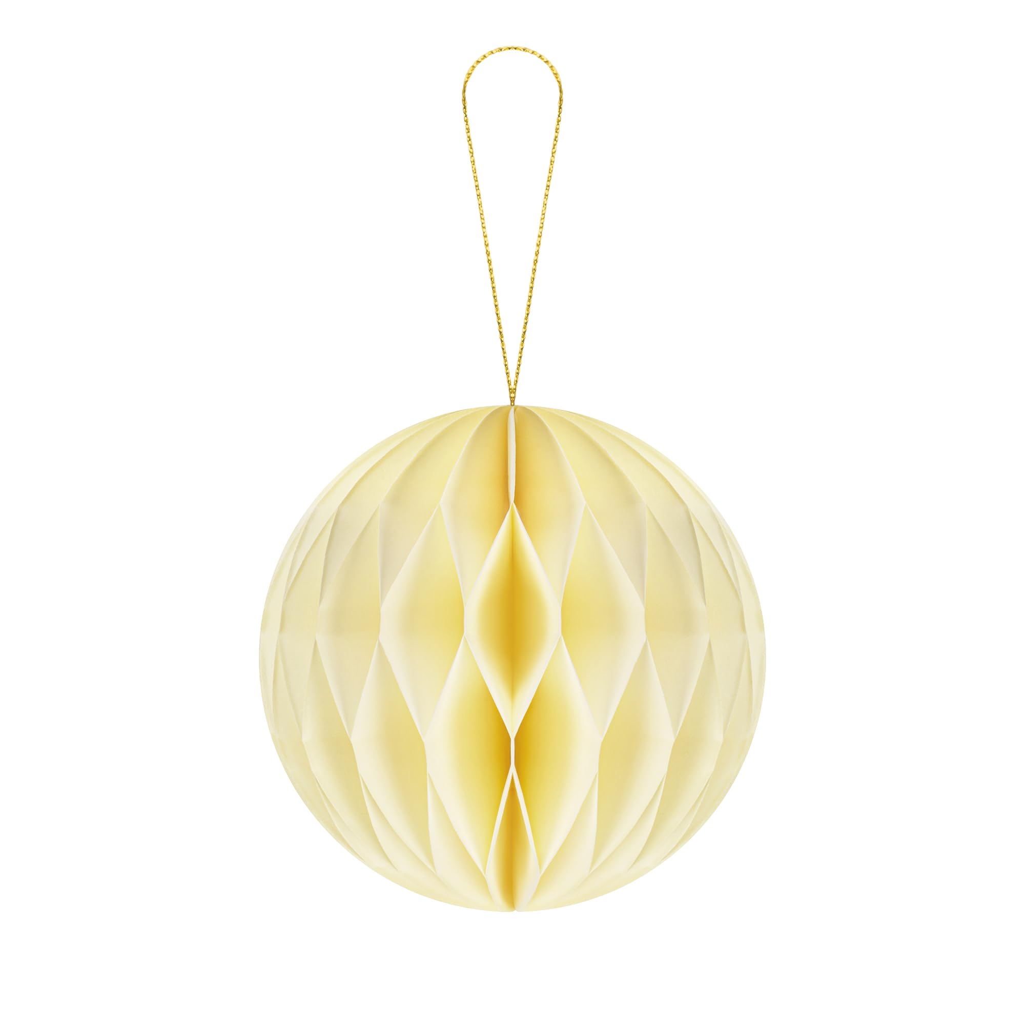 3-Pack Honeycomb Paper Christmas Baubles | Sustainable Reusable Xmas Tree Decorations | Eco-Friendly Honeycomb Balls for Festive Home Décor | Buttercream White