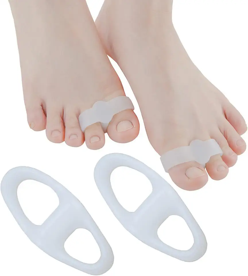 Espaçadores de dedos - Espaçador de pé de silicone para dedos dos pés - Separadores ortopédicos reutilizáveis do dedo do pé, alisador portátil do dedo do pé para dedos corretos, alívio do Thaely