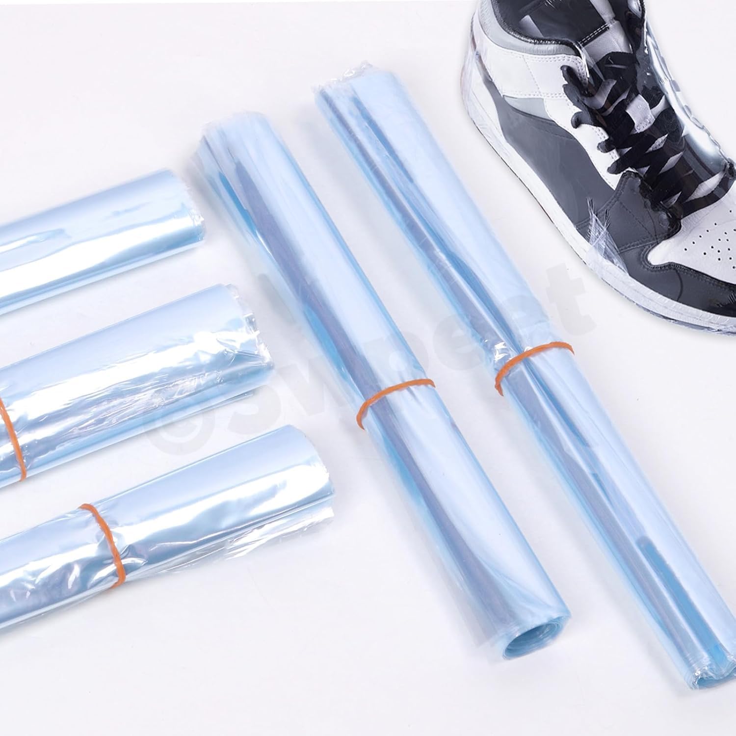 Sweet Lot de 190 sacs thermorétractables en PVC transparent - 5 tailles - 7,87pouces - 9,84pouces - Kit de bandes thermorétractables perforées pour bain