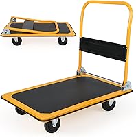 Vista 26 de Goplus Carro plegable de la plataforma 330LBS Rolling Flatbed Cart Hand Platform Truck Push Dolly para cargar