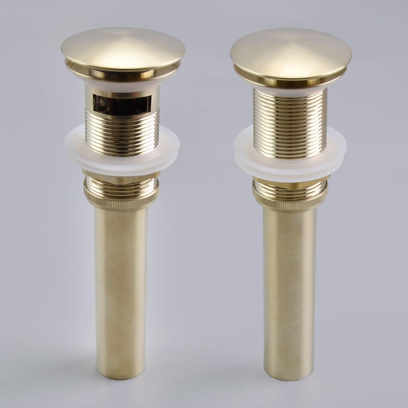 VáLvula Para Lavabo Clic Clac Pop Up Universal Desague Lavabo DesagüE Lavabo Universal Drenaje De Cobre Con Rebote Por Empuje,Oro Cepillado,Con Orificio De Rebosadero