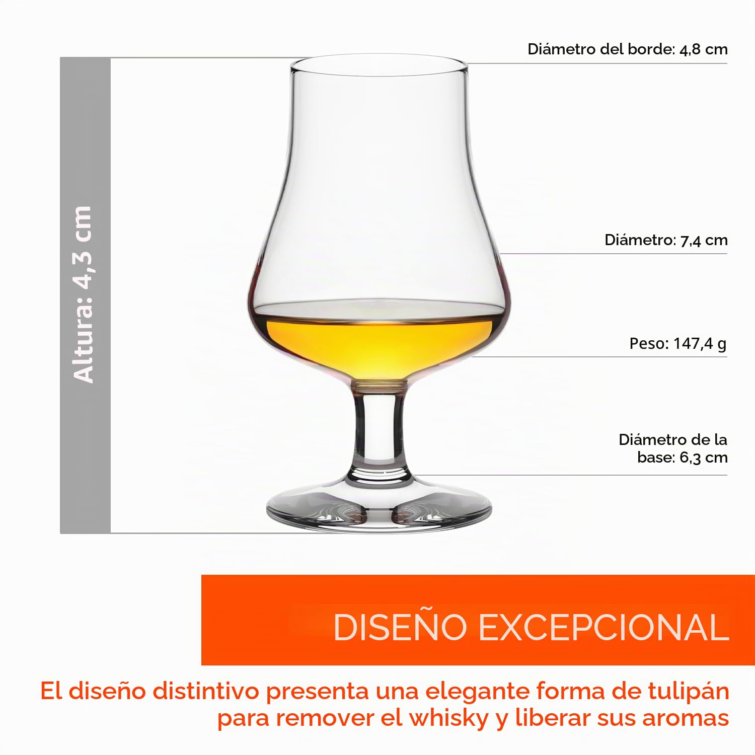 Stölzle Lausitz Nosing - Juego de 6 vasos de whisky, cristal sin plomo, apto para lavavajillas, vasos únicos