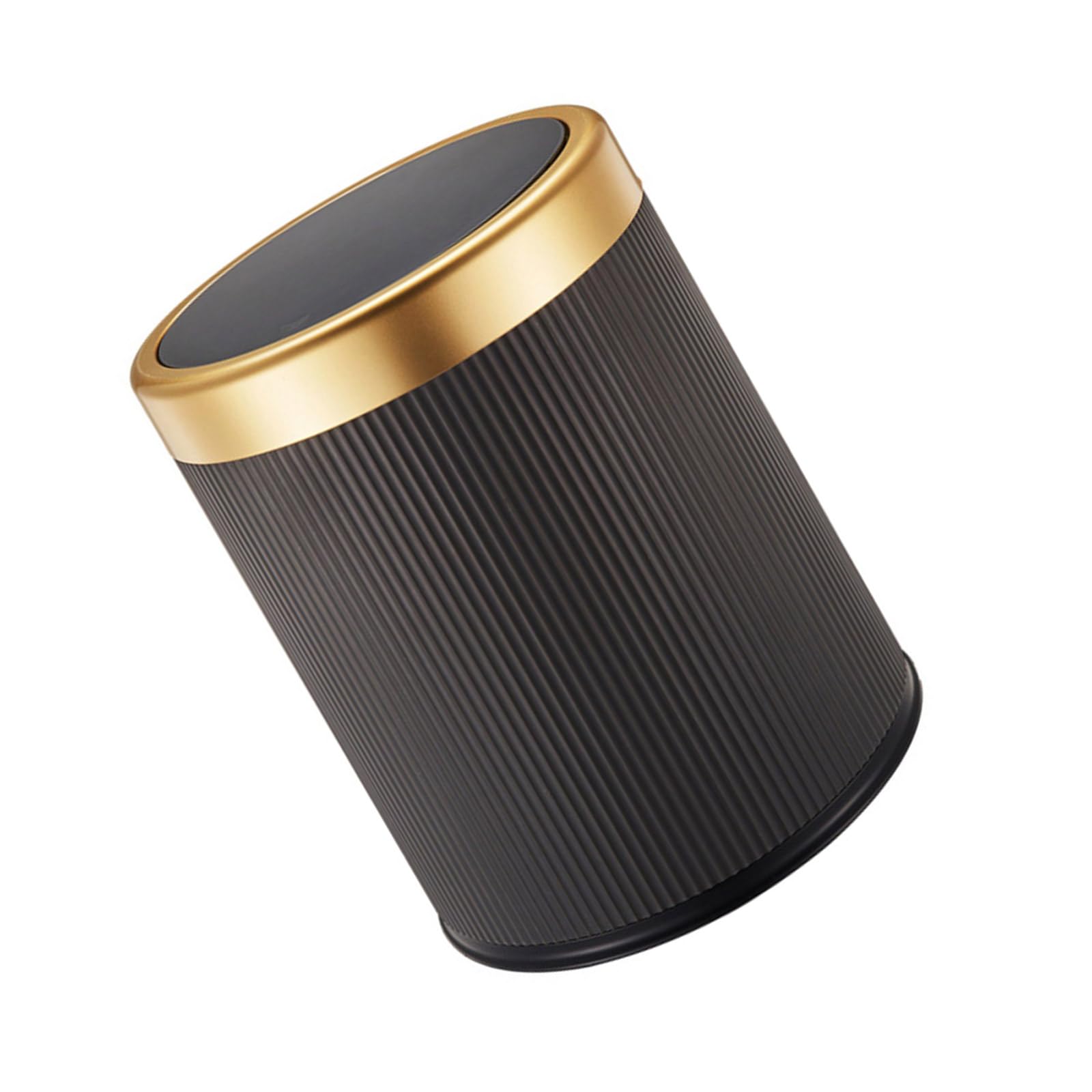 Obotsnoi Modern Round Trash Receptacle Press Trash Can with Top Lid, Durability for Contemporary Interior Trashcans Round Can