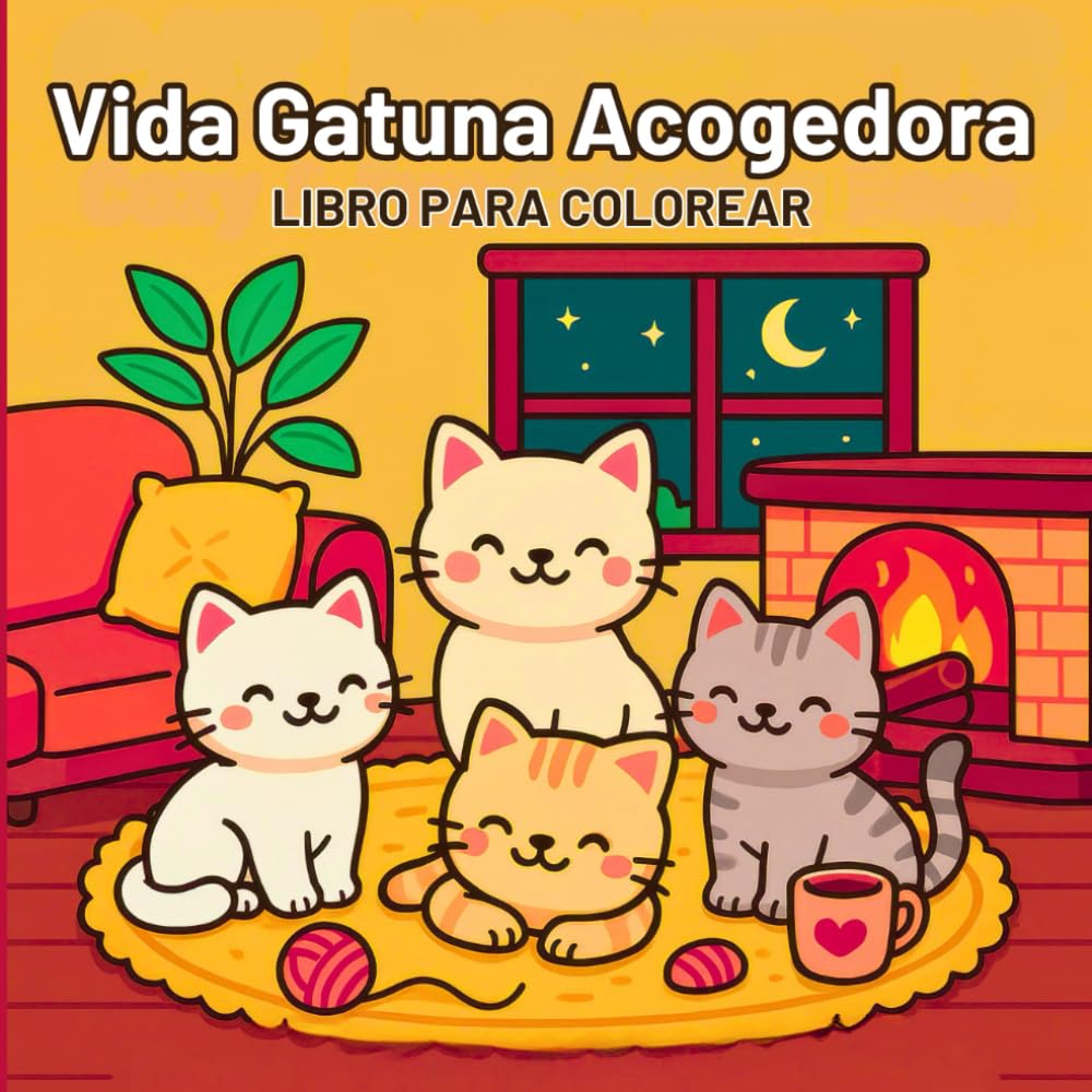 Vida Gatuna Acogedora Libro para colorear: Aventuras Gatuna Acogedoras: Diseños Sencillos y Encantadores para Amantes de los Gatos