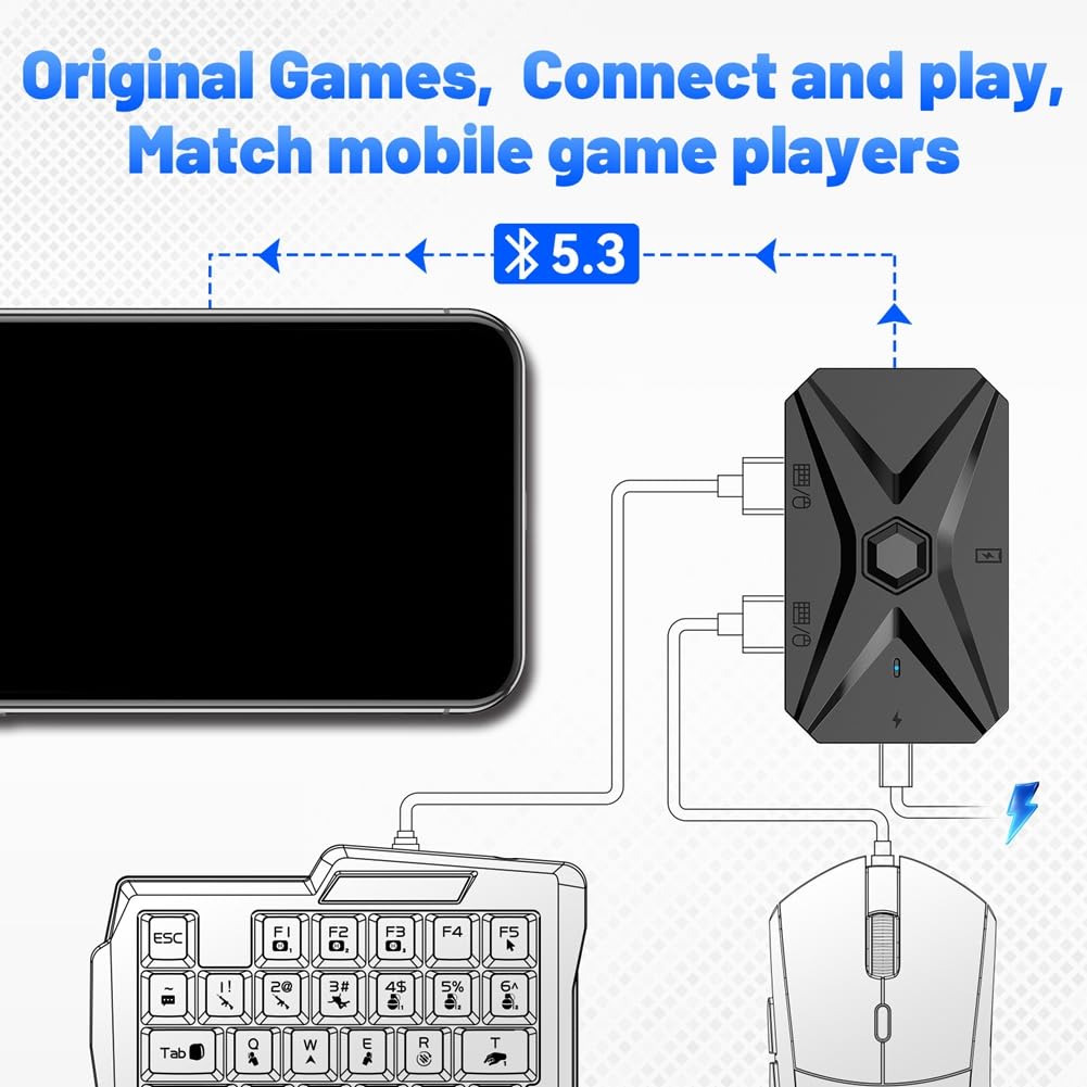Kit di conversione di giochi per cellulari tastiera mouse M1 Pro+ Combo 5 in 1 Connessione Bluetooth Controller Mobilador Kit