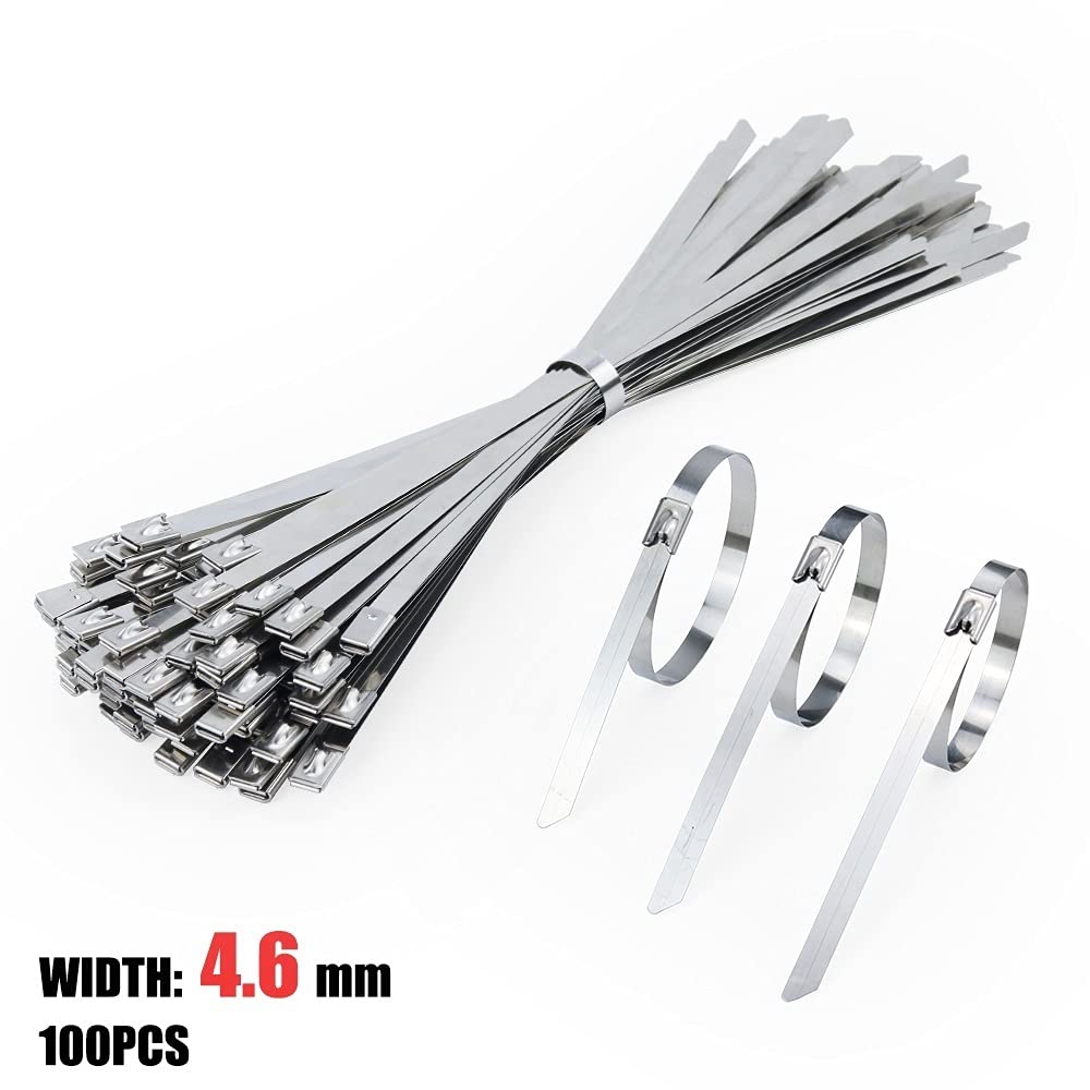 Nastro di pericolo, nastro antiscivolo, Fascette stringicavo, fascette stringicavo 100 pezzi fascette stringicavo in acciaio inox larghezza 4,6 mm fascette stringicavo multiuso autobloccanti resistent