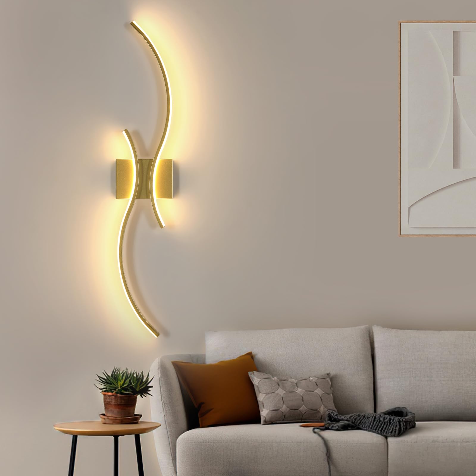 Comely Applique Murale Intérieure LED 27W 3075LM 80CM, Luminaire Mural LED pour Salon Chambre Escalier, 3000K Lumière Chaude