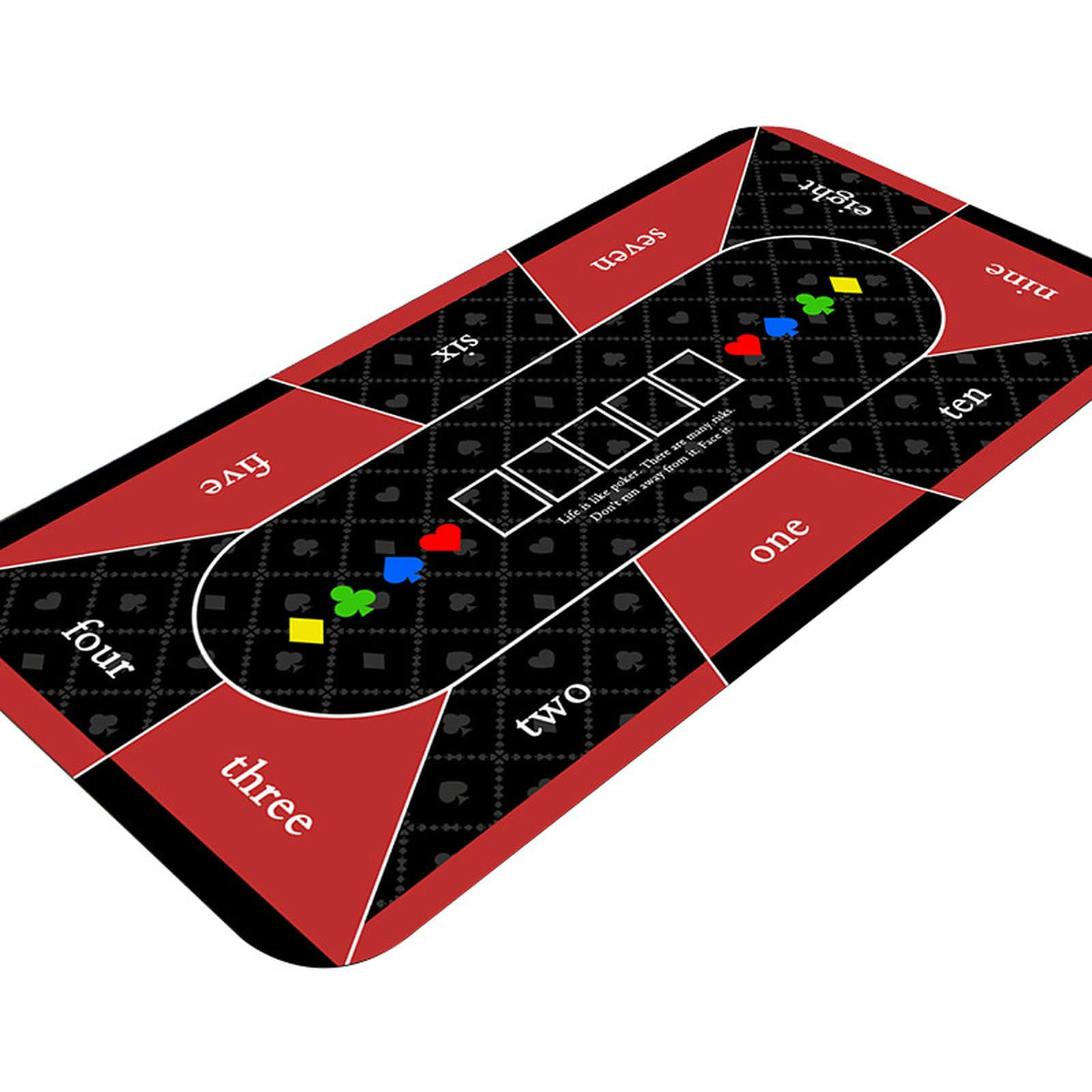 Tovaglie Tappetino da Tavolo Poker Texas Hold'em Antiscivolo Extra Large Baccarat-cubi Nero Blu-90 * 180 Cm