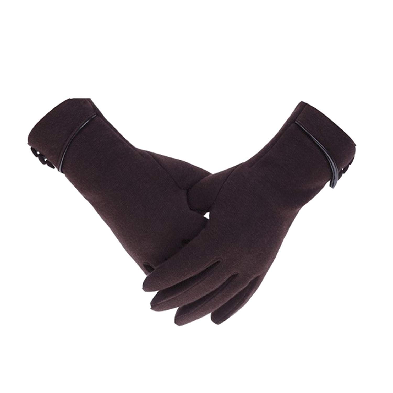 Guanti Unisex per Adulti Guanti Touchscreen da Donna Ispessimento Guanti da Ciclismo per Motociclisti Guanti Invernali Glamour Moda Calda in Tinta Unita/Coffee/One Size