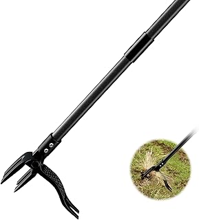 Weed Puller Tool Stand Up Heavy Duty, 63" Long Handle Stand Up Weeder with 4 Claw Steel,Heavy Duty Weeding Tool for Dandelions Root