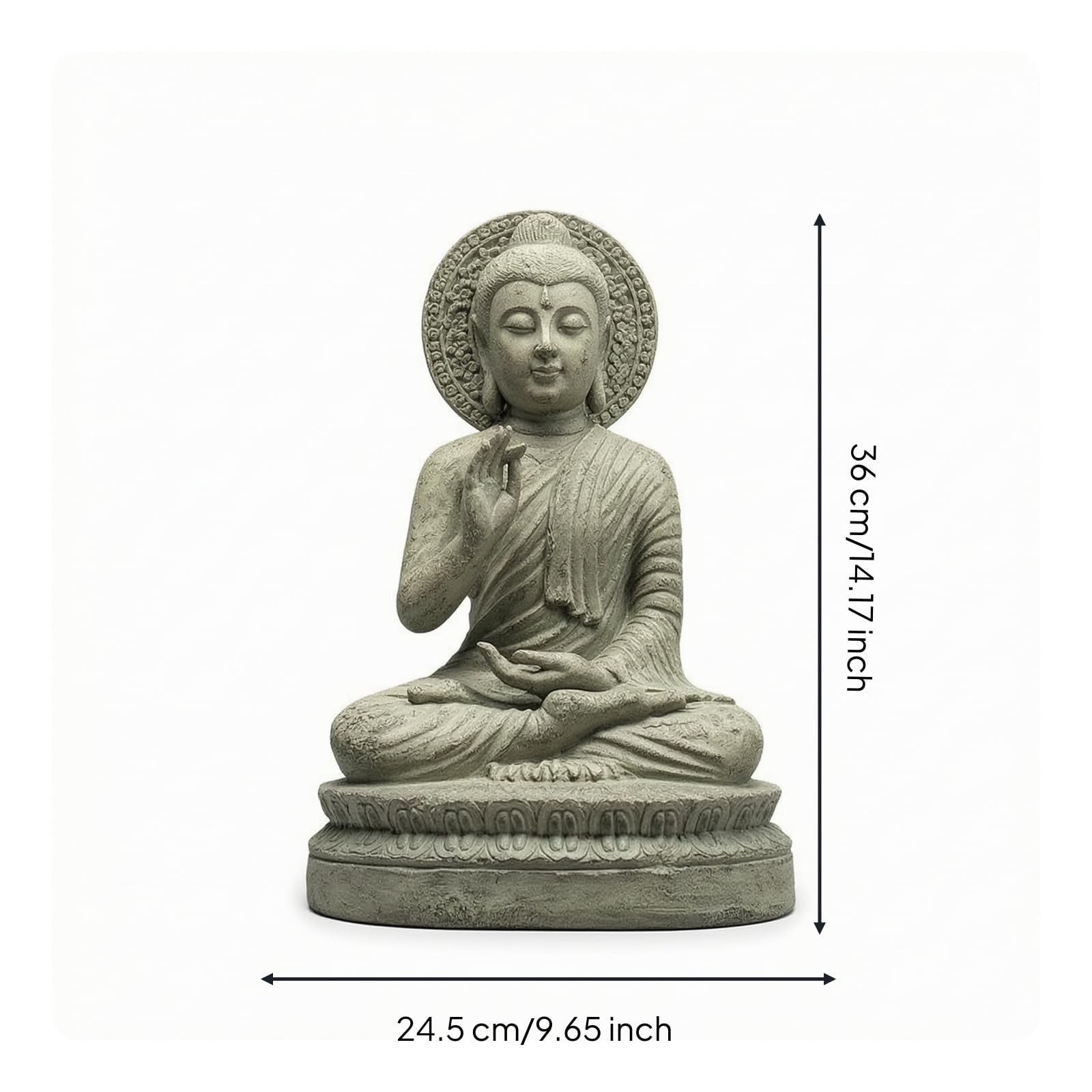 Statua di Buddha in Resina Spirituale Statuetta di Buddha Raffinata Statuetta in Resina per Meditazione, Statua Del Buddha Con Gesto Di Insegnamento Spiegazione
