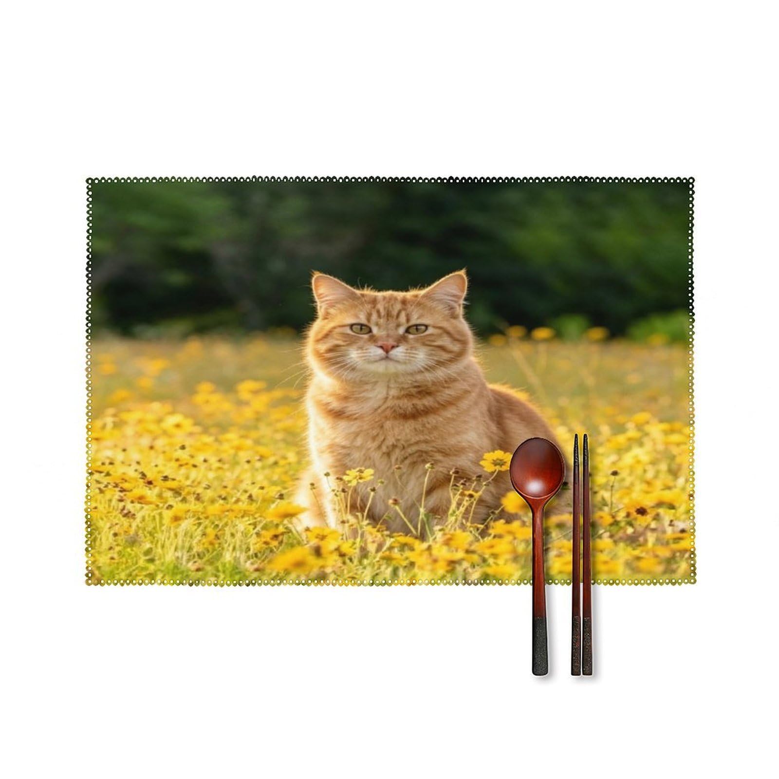 Fekiloot Style Cute Cats Placemats Set Of 6,Table Mat