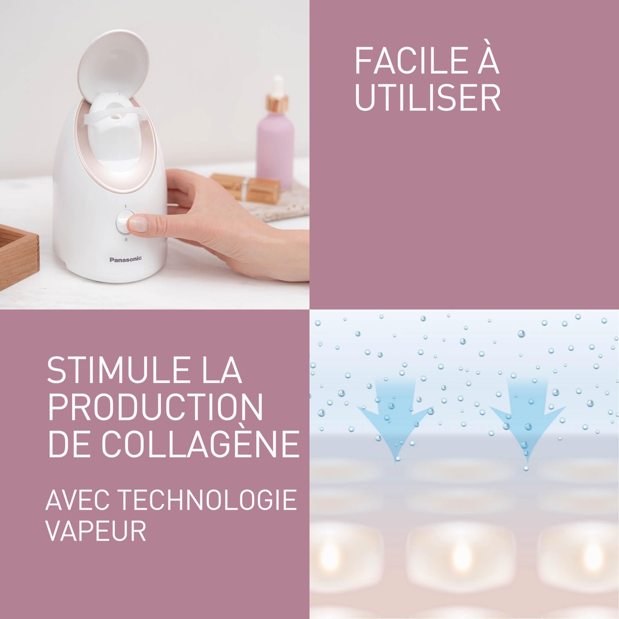 Panasonic EH-XS01-N503 | Soin thermal du visage, Sauna, Vapeur nano-ionique, Programmes 3, 6 ou 12 minutes
