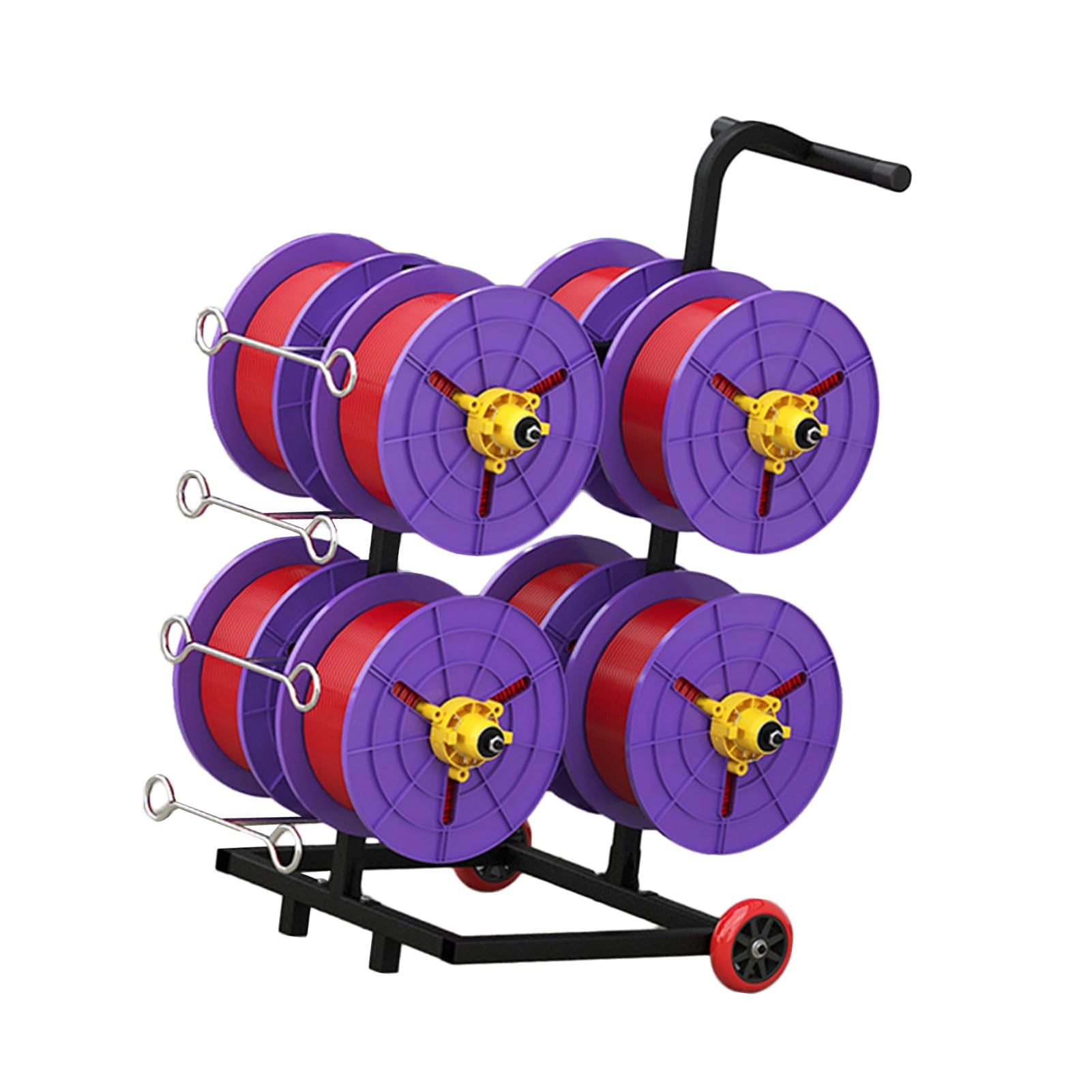 WDSOPK 4/6/8 Axle Cable Caddy,Removable Electrical Wire Spool Holder Cart,Wire Spool Rack with Wheels,for Retail Industrial Wire Pullers (8 reel)