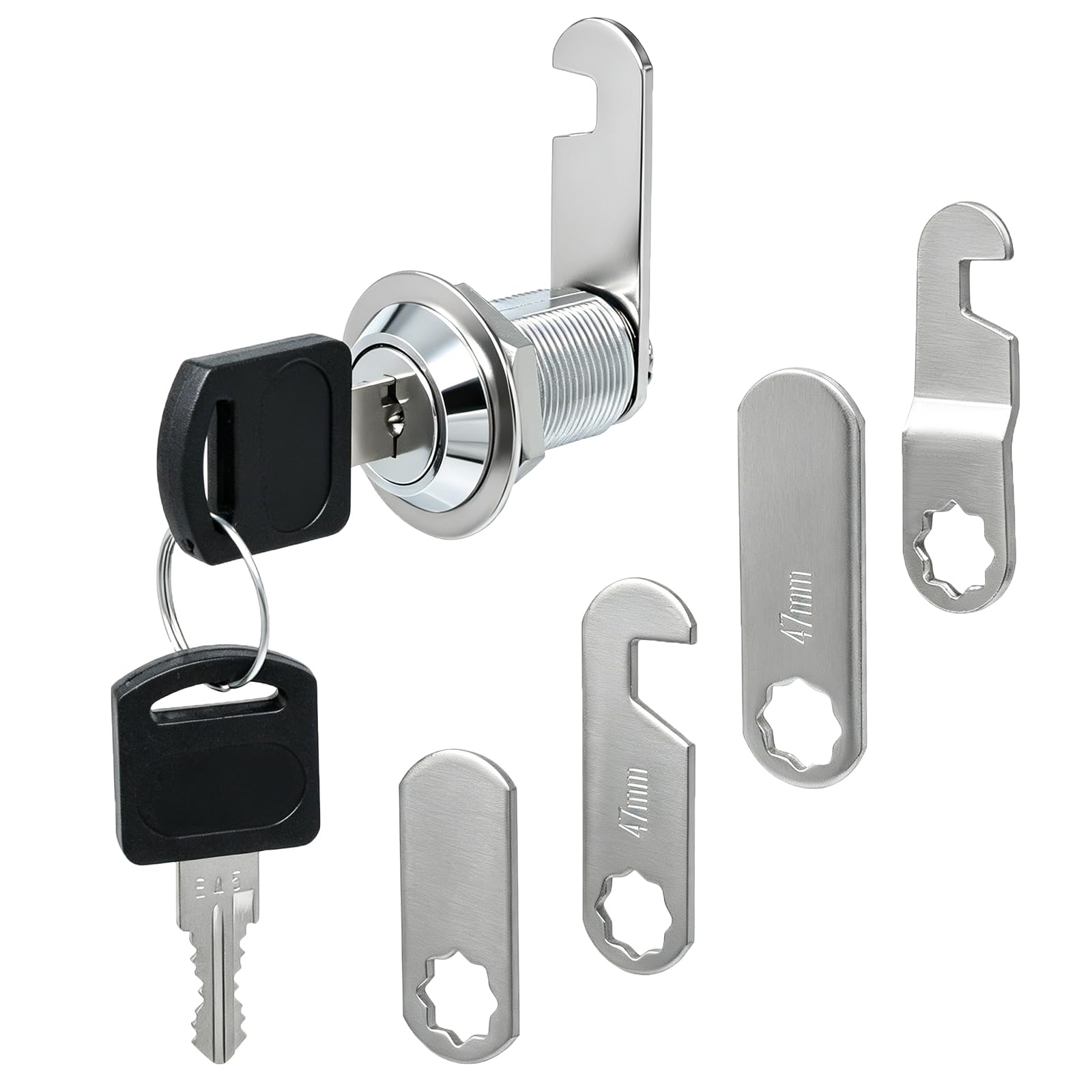 Serratura per cassetta postale di sicurezza da 20 mm, serratura a camma, serratura per cassetta delle lettere, serrature per porta degli attrezzi con 5 piastre di bloccaggio diverse