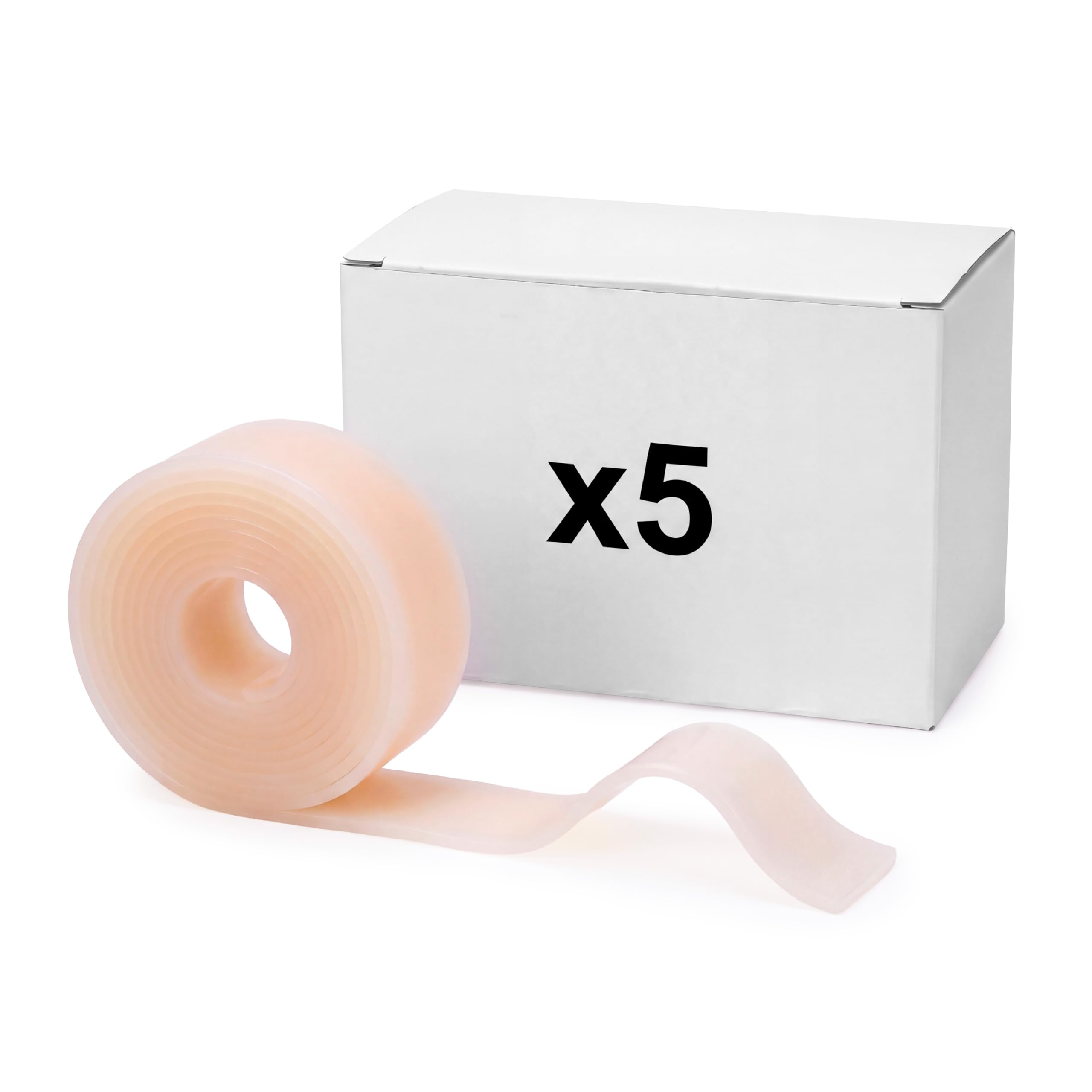 KMINA Rollo Gel Protector Antirozaduras 50x2.5cm Cortable y Lavable | Banda anti-roce reutilizable para muslos, talones, codos y zonas sensibles, se recorta con tijeras, flexible, adaptable