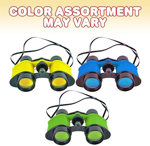 Miniatura 4 de ArtCreativity Binoculares para niños con cuerda para el cuello, juego de 6 unidades, binoculares de juguete para niños de varios colores para