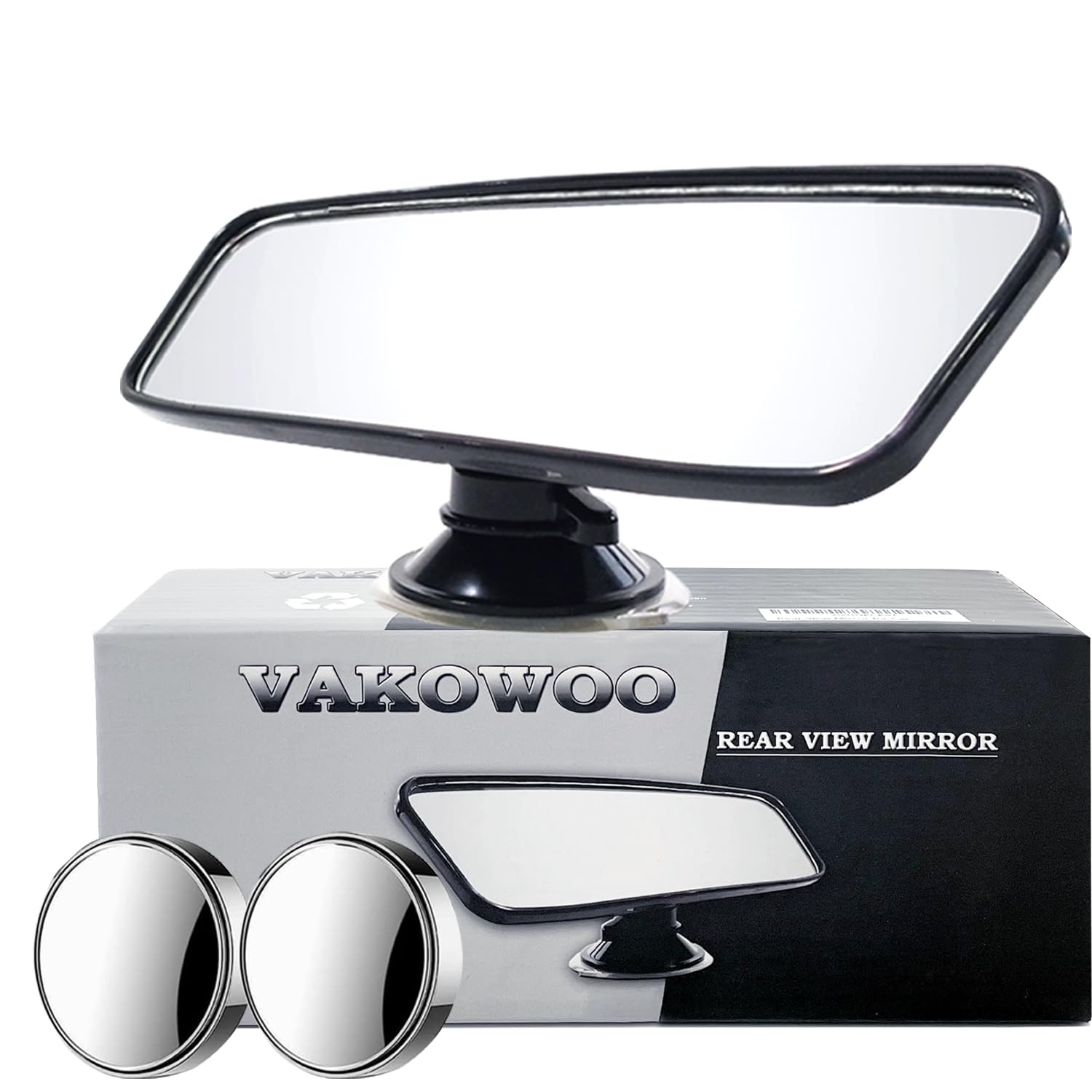VAKOWOO Rear View Mirror for Driving Test, Secondary Instructor Examiner Learner Mirror, Adhesive Interior Suction Cup Car Mirror for Driving Lesson (200 X 62 mm) — view 7