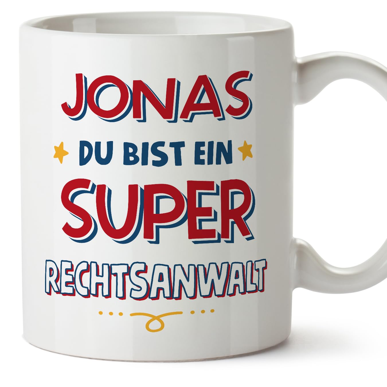 MUGFFINS Personalised Mug for Lawyer Man - in German - Du Bist Super - Funny Custom Gift for Colleagues - Ceramic 11oz Mug