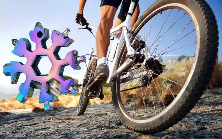 Miniatura 7 de Abrebotellas de copo de nieve 18 en 1, portátil, de acero inoxidable, kit de destornilladores Phillips planos, herramientas de llave inglesa para