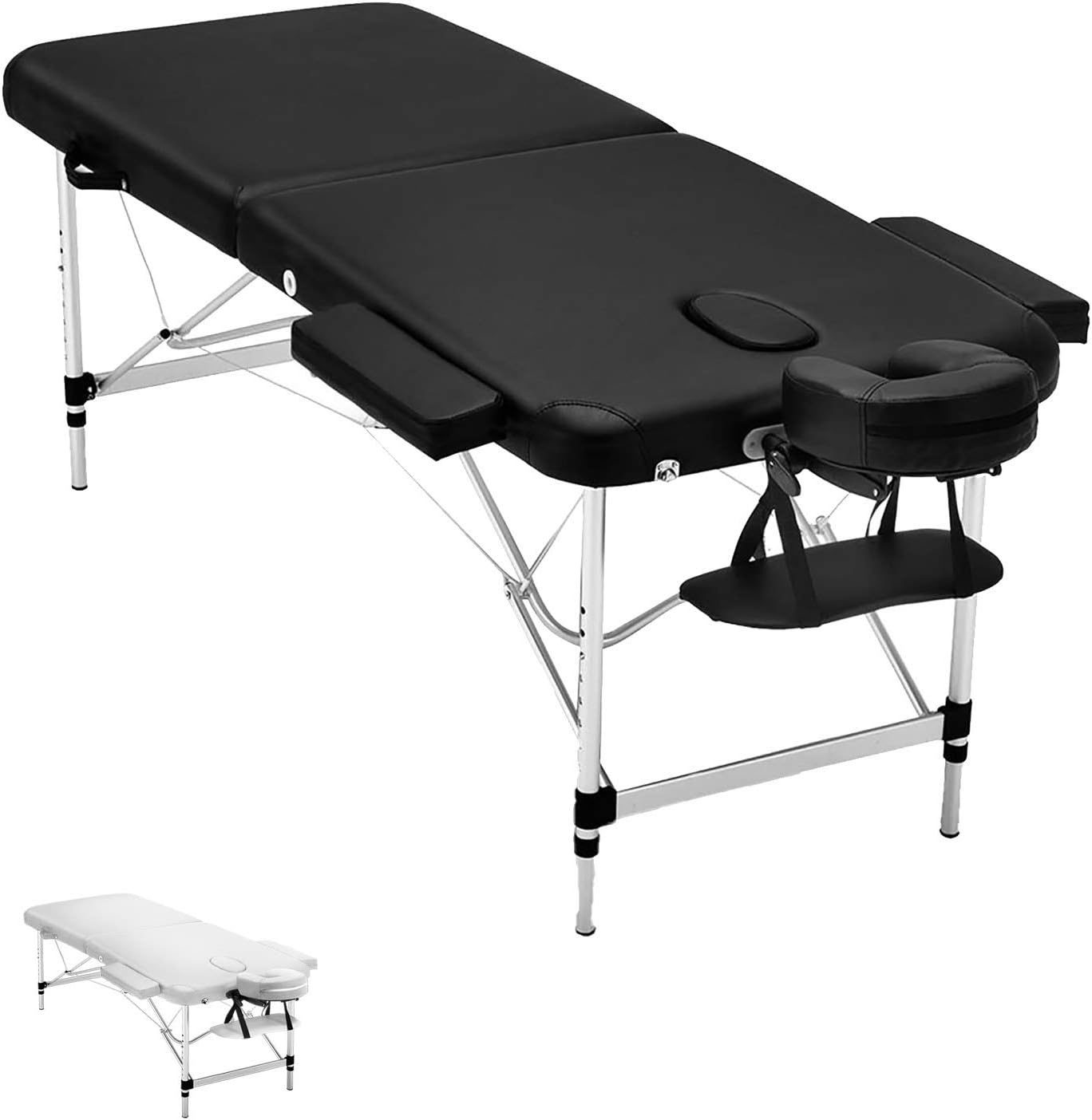 Zenses Massage Table Black 75cm Portable Aluminium, Massages Therapy