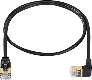 SinLoon 90 Degree Cat8 Ethernet Cable, High Speed 40Gbps 2000Mhz Network Cord, with Gold Plated Plug SFTP Wires CAT8 RJ45 Connector Gaming LAN Cable,for Gaming PC PS Xbox Modem (Down 0.6M/2FT)