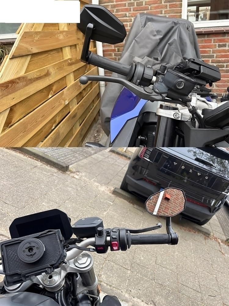 Motocyklowe Lusterka Wsteczne Moto Lusterko końców Pasuje Do Bmw F900R S1000R F900 S1000 R1250 R Lewy Prawy Bok Kierownicy Koniec Lusterka Obrót Motocykl Sportowy(B)