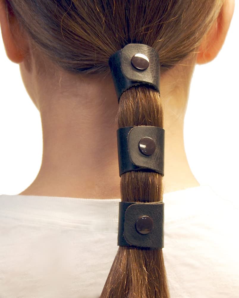 Amazon.com : Jissy Leather Hair Ties - Long Hair Ponytail Holder