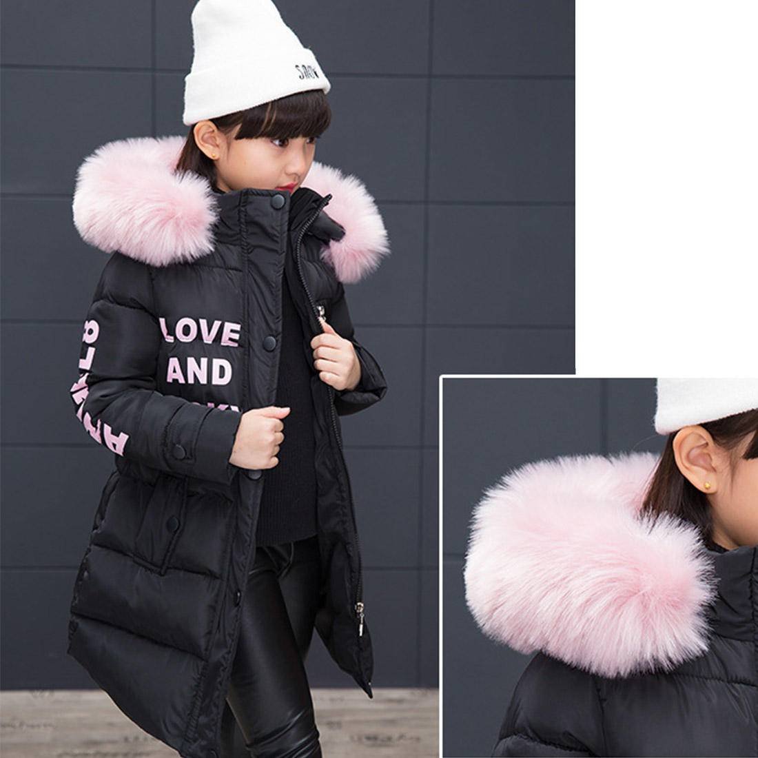 Mantel Mädchen mit Fellkapuze Lang, Winterjacke Girl mit Pelzmütze Oberbekleidung Kinderjacke…