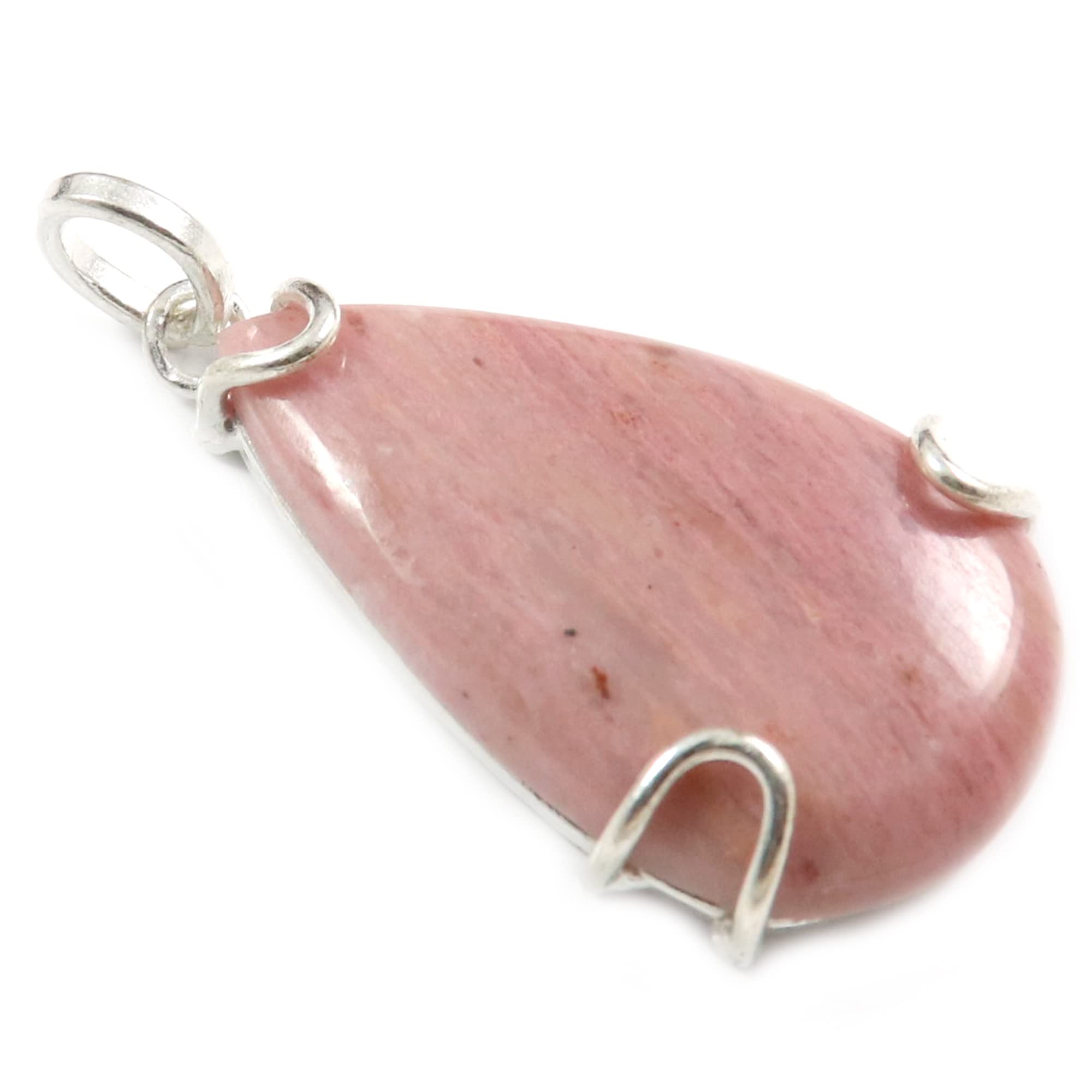 Goyal Craft Pink Tulip Quartz Natural Gemstone Silver Plated Men and Women 1.5" Pendant Jewellery GPDC-35-image-2