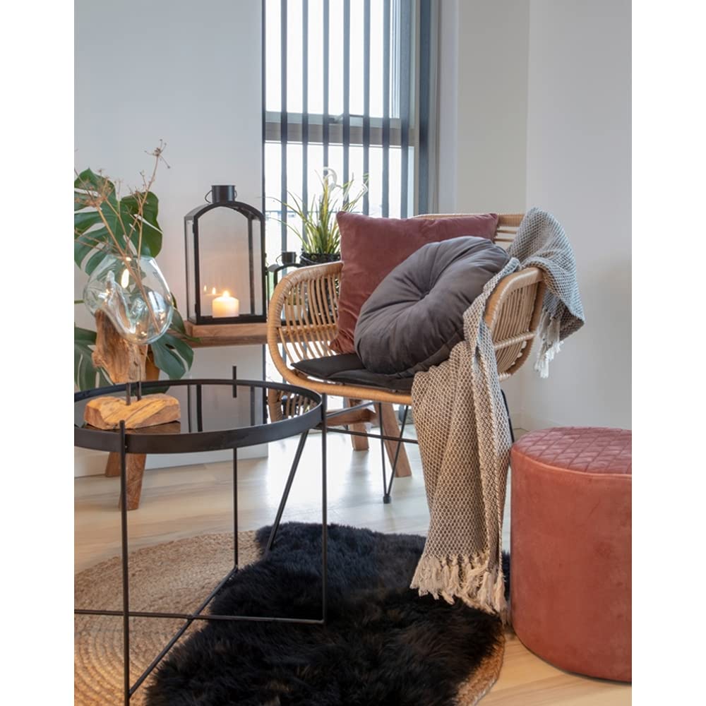 Alightup Salon de Jardin Rétro 2 Places, Ensemble de Meubles en Résines Tressés, Fauteuil Rotin Solide, Mobilier de Jardin avec Coussins et du Verre Trempé, Marron