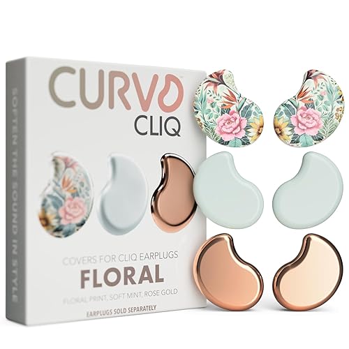 CURVD Cliq™ Covers – Swappable Ear Plug Covers for CURVD Cliq™ Earplugs, Switch Designs in a Snap, Experience Endless Style & Personalization, Interchangeable Replacement Covers & Accessories - Floral