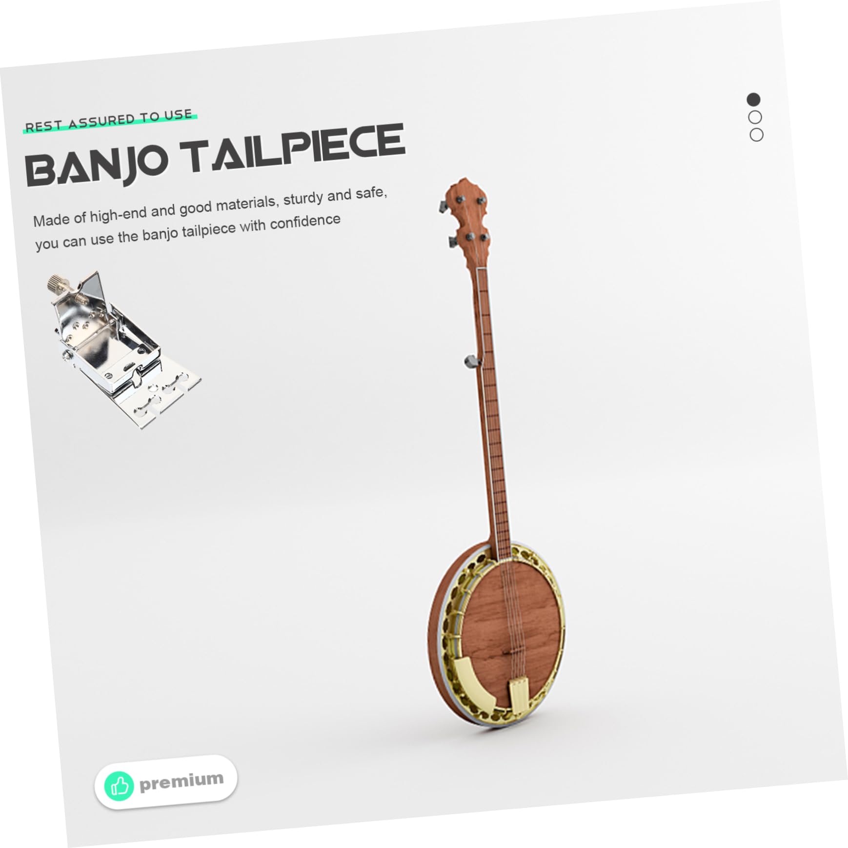 ibasenice 3stücke Metal Banjo Tailpiece Saiten-banjo Robuste Chromkonstruktion Installieren Verbessert Spielbarkeit Perfektes Zubehör Für Musiker