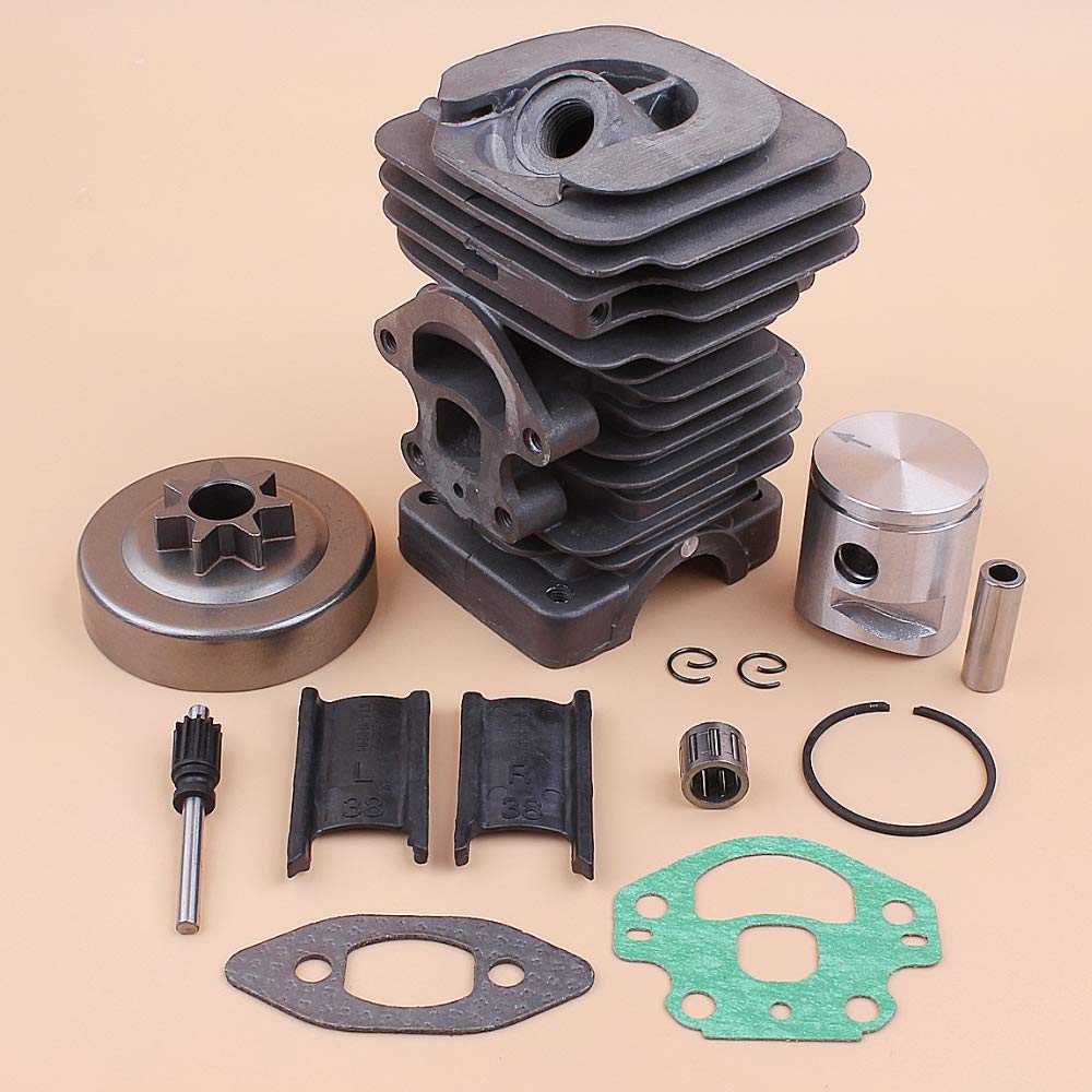 Tiempo Beixi 39MM Culata de Aceite Bomba de pistón 0.325 Cilindro del Embrague Juego de cojinete Compatible con Husqvarna 236 240 235 Motosierra reemplazo de Partes de Motor